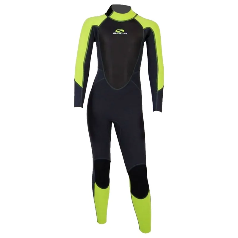 Sola Storm Kids 3/2 Full Wetsuit Navy/Lime QXS